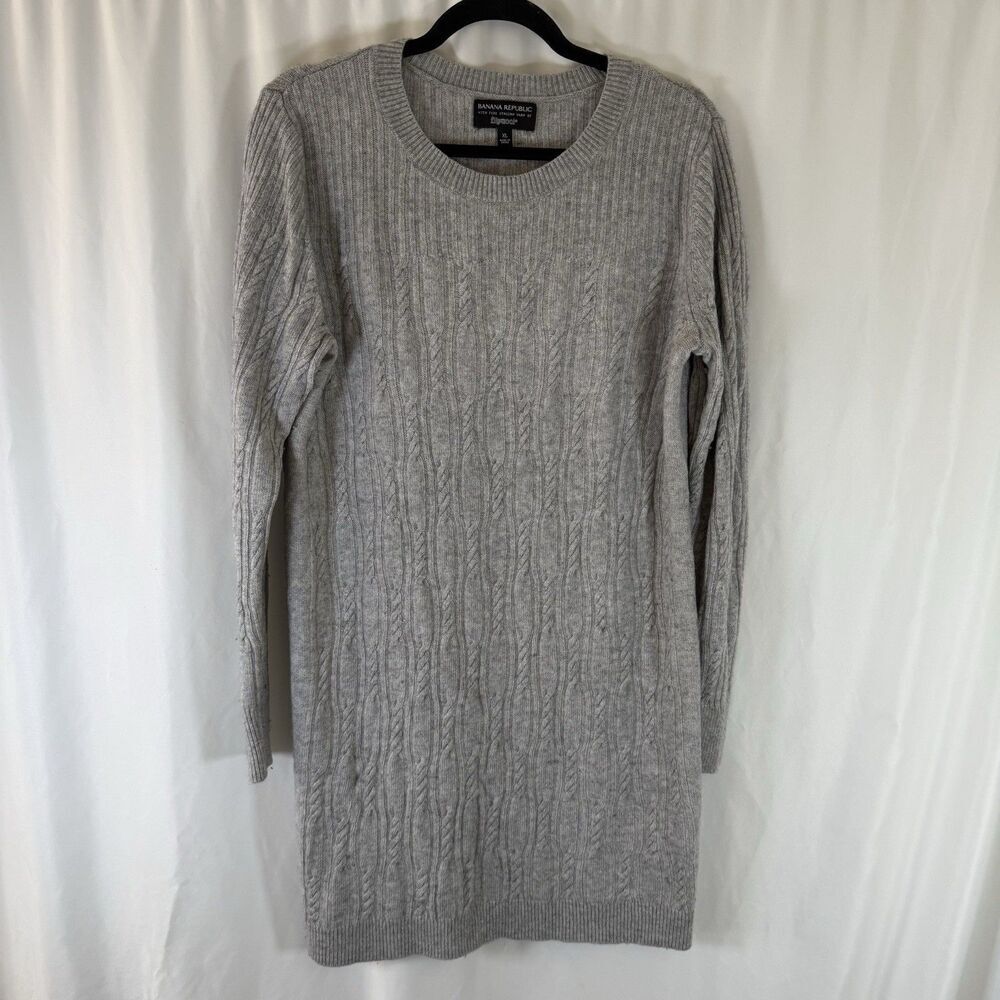 Banana Republic filpucci Sweater Dress Women XL Cable Knit Italian Wool Cashmere